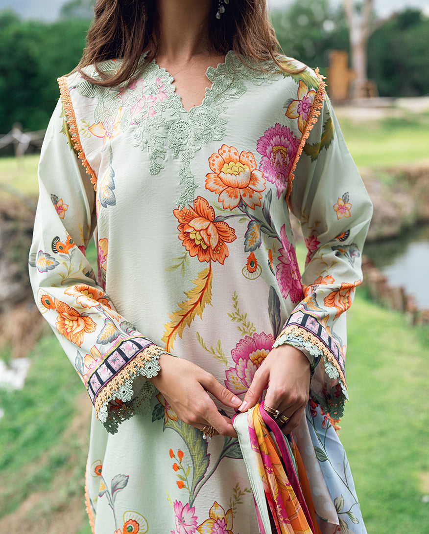 Roheenaz | Garden Veal Printed Lawn 25 | Crimson Whisper - by - Libasekhas UK - Registered Vendor of : Roheenaz - 100% Original Designer Dresss