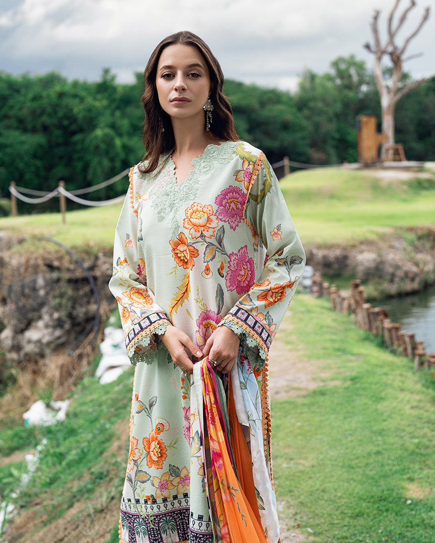 Roheenaz | Garden Veal Printed Lawn 25 | Crimson Whisper - by - Libasekhas UK - Registered Vendor of : Roheenaz - 100% Original Designer Dresss