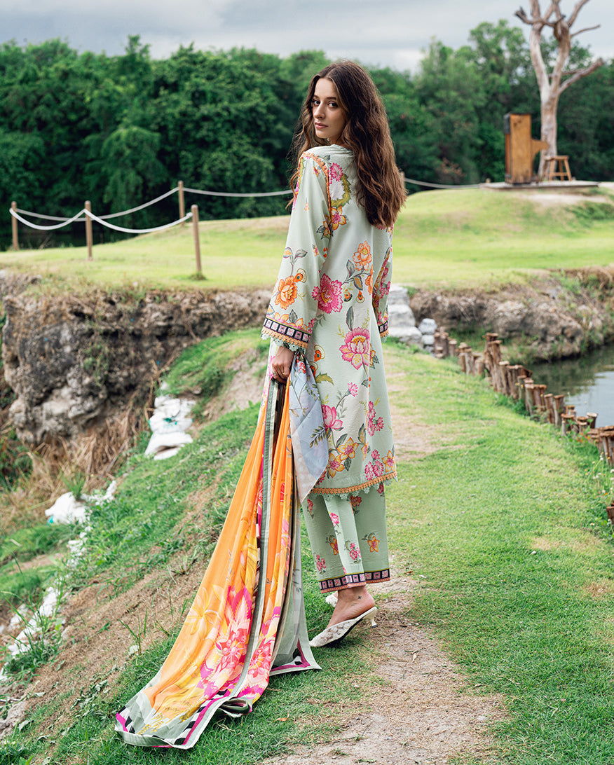 Roheenaz | Garden Veal Printed Lawn 25 | Crimson Whisper - by - Libasekhas UK - Registered Vendor of : Roheenaz - 100% Original Designer Dresss