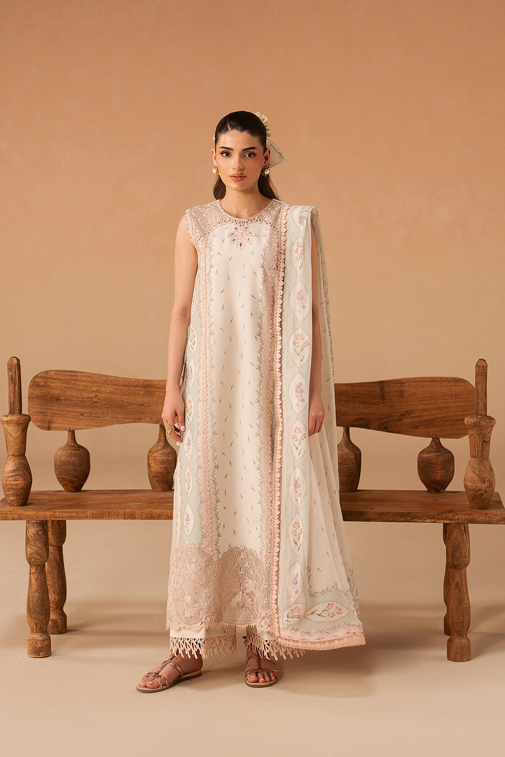 Afrozeh | The Haze 26 | Sunnival Ivory - by Libasekhas UK - Registered Vendor of : Afrozeh - 100% Original Designer Dress