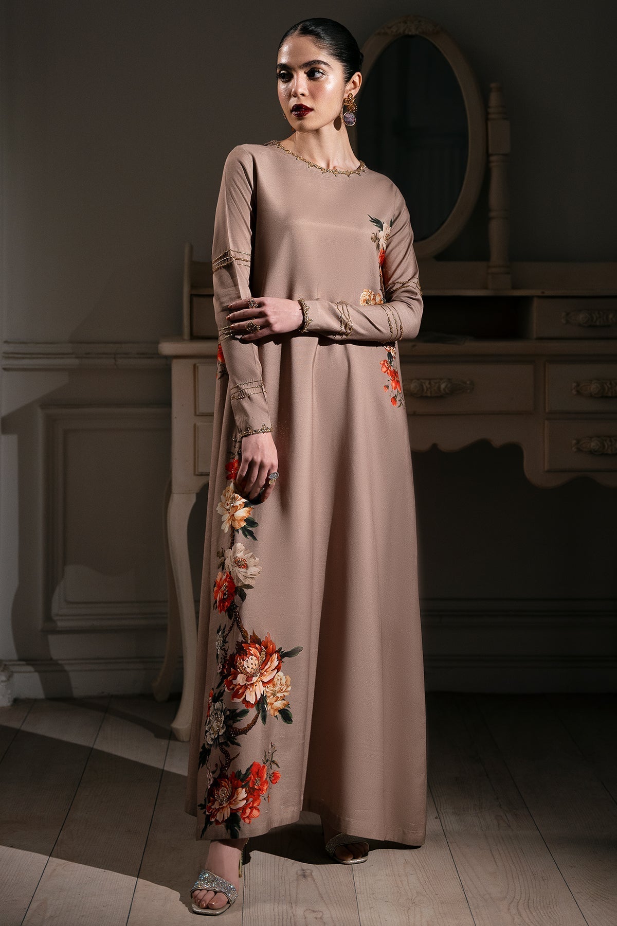 Mina Kashif | Emilie Formals | Koya (Beige) - by Libasekhas UK - Registered Vendor of : Mina Kashif - 100% Original Designer Dress