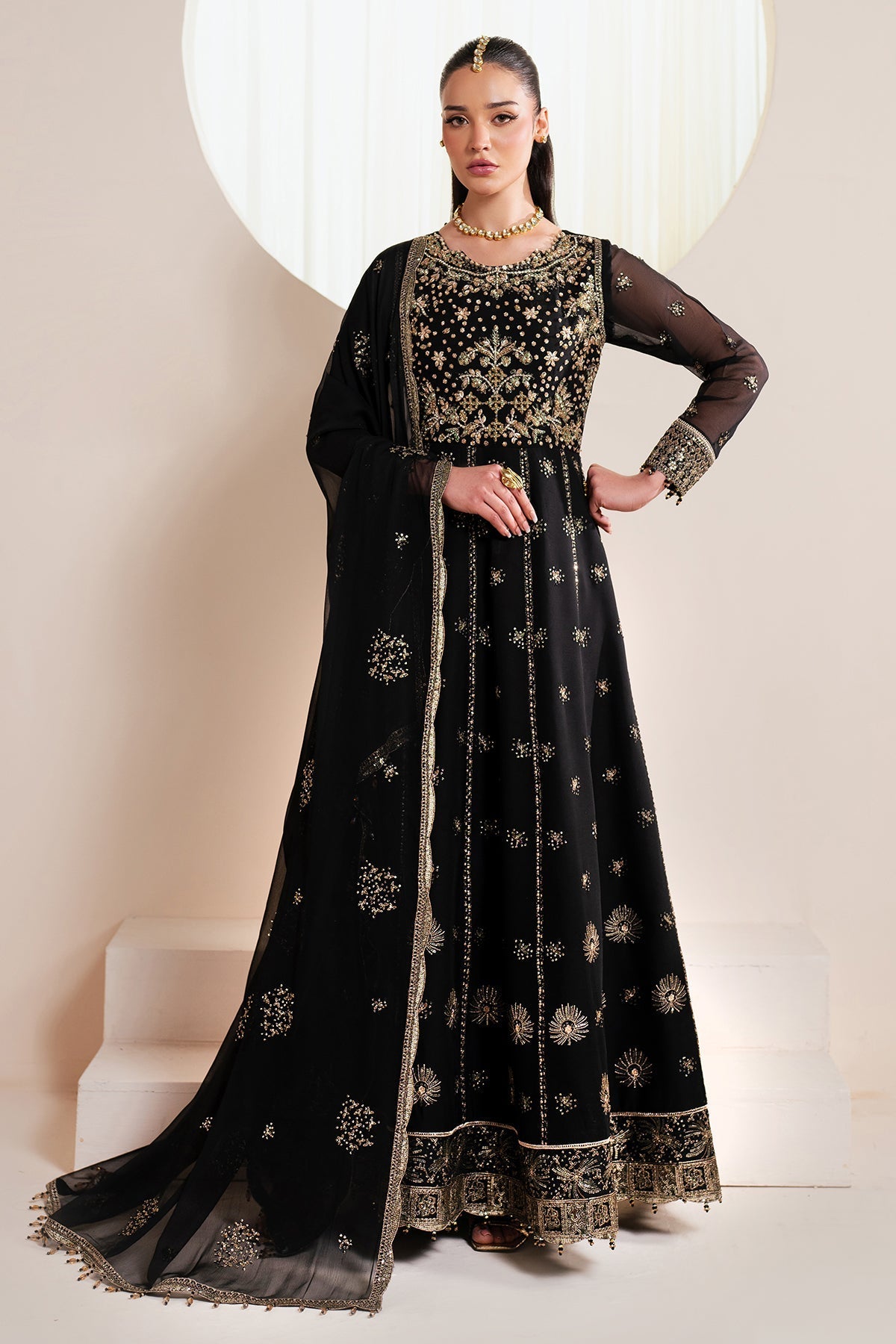 Alizeh | Handcrafted Eid Edit 25 | AF-HM-4030-Noir - by - Libasekhas UK - Registered Vendor of : Alizeh - 100% Original Designer Dresss