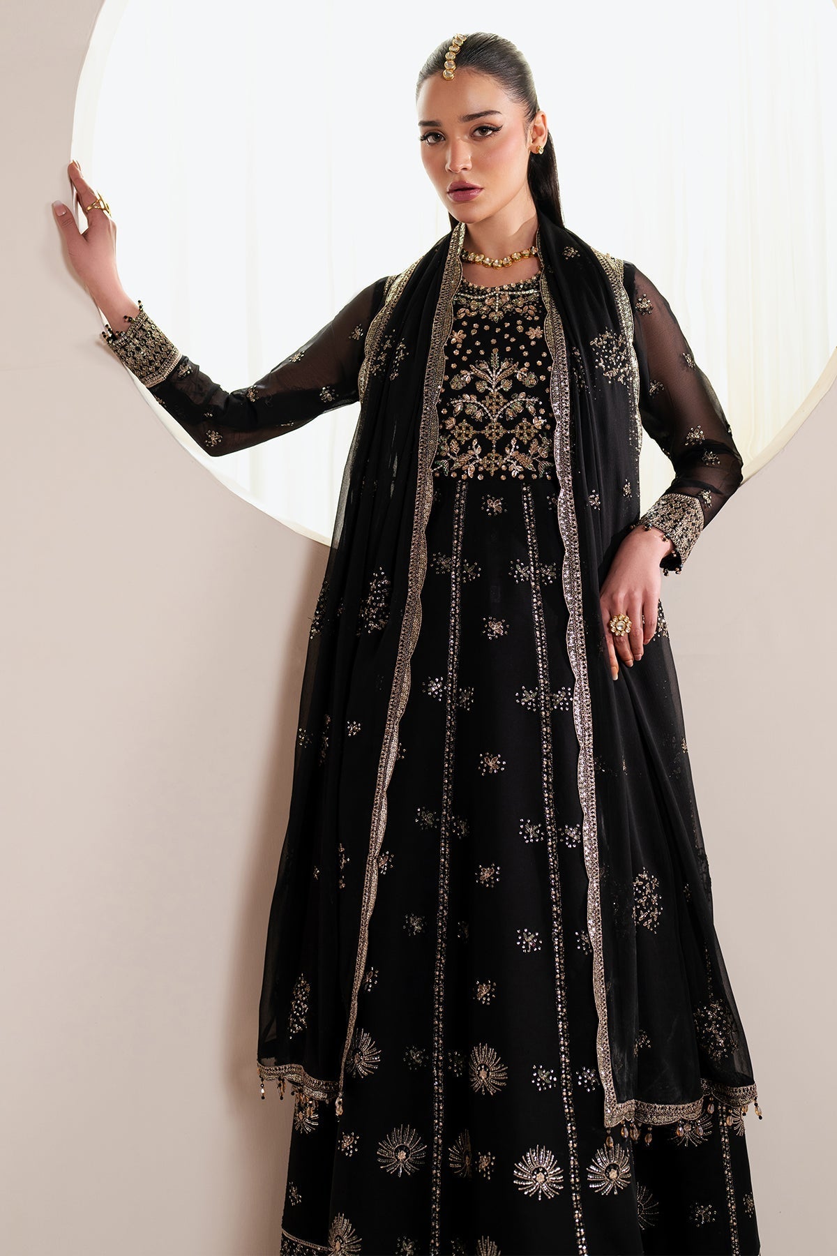 Alizeh | Handcrafted Eid Edit 25 | AF-HM-4030-Noir - by - Libasekhas UK - Registered Vendor of : Alizeh - 100% Original Designer Dresss