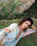 Roheenaz | Garden Veal Printed Lawn 25 | Cloudberey glaze - by - Libasekhas UK - Registered Vendor of : Roheenaz - 100% Original Designer Dresss