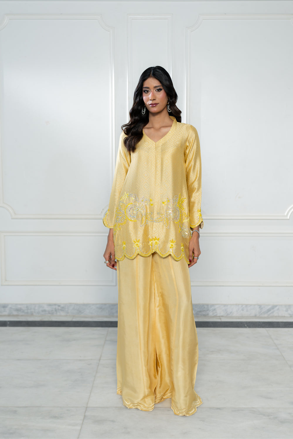 Wahaj M Khan | Lra Eid Collection 26 | Butter Yellow JS - by Libasekhas UK - Registered Vendor of : Wahaj M Khan - 100% Original Designer Dress