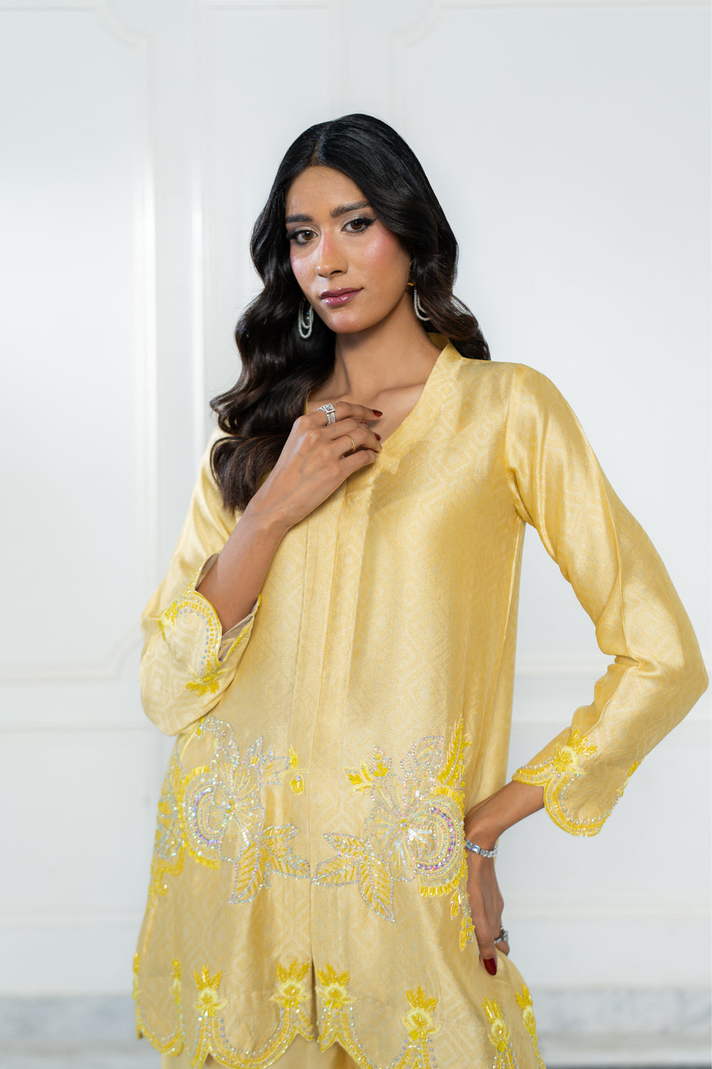Wahaj M Khan | Lra Eid Collection 26 | Butter Yellow JS - by Libasekhas UK - Registered Vendor of : Wahaj M Khan - 100% Original Designer Dress