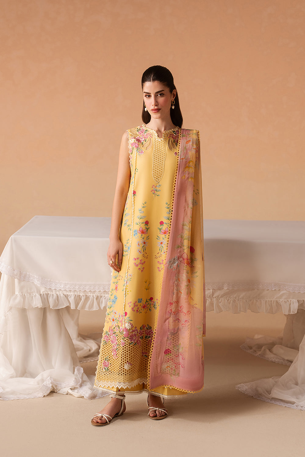 Afrozeh | The Haze 26 |Evania Yellow - by Libasekhas UK - Registered Vendor of : Afrozeh - 100% Original Designer Dress