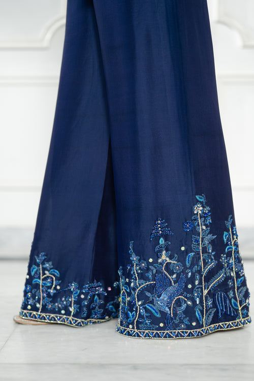 Wahaj M Khan | Lra Eid Collection 26 | Blue Lyra Sheesha - by Libasekhas UK - Registered Vendor of : Wahaj M Khan - 100% Original Designer Dress