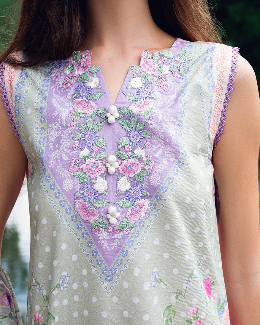 Roheenaz | Garden Veal Printed Lawn 25 | Tulip Sugar - by - Libasekhas UK - Registered Vendor of : Roheenaz - 100% Original Designer Dresss
