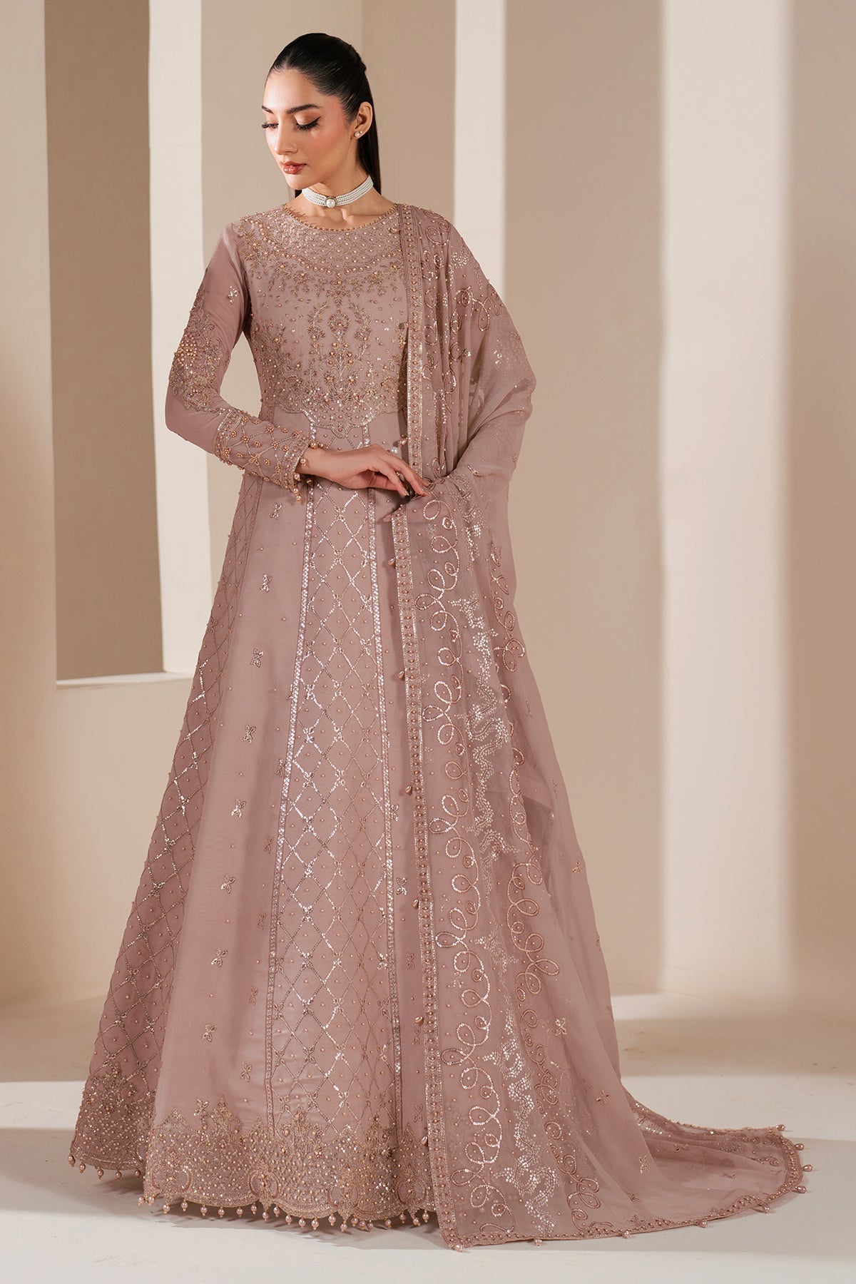 Alizeh | Handcrafted Eid Edit 25 | AF-HM-4031-Saffron - by - Libasekhas UK - Registered Vendor of : Alizeh - 100% Original Designer Dresss