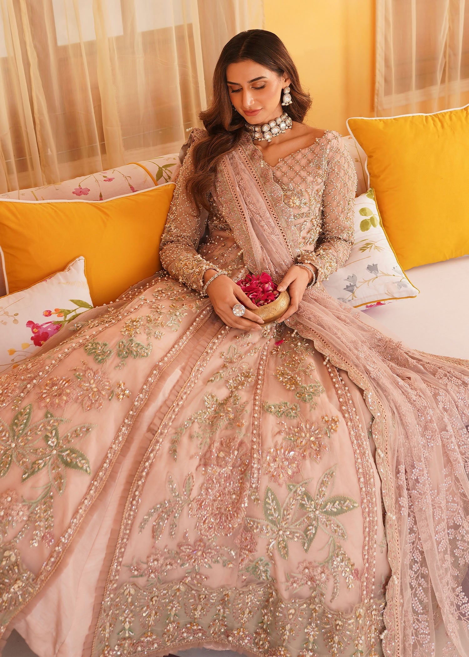 Mehak Yaqoob | Serene Vol 3 | Salmon Pink - by - Libasekhas UK - Registered Vendor of : Mehak Yaqoob - 100% Original Designer Dresss