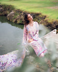 Roheenaz | Garden Veal Printed Lawn 25 |Lilac Dust - by - Libasekhas UK - Registered Vendor of : Roheenaz - 100% Original Designer Dresss