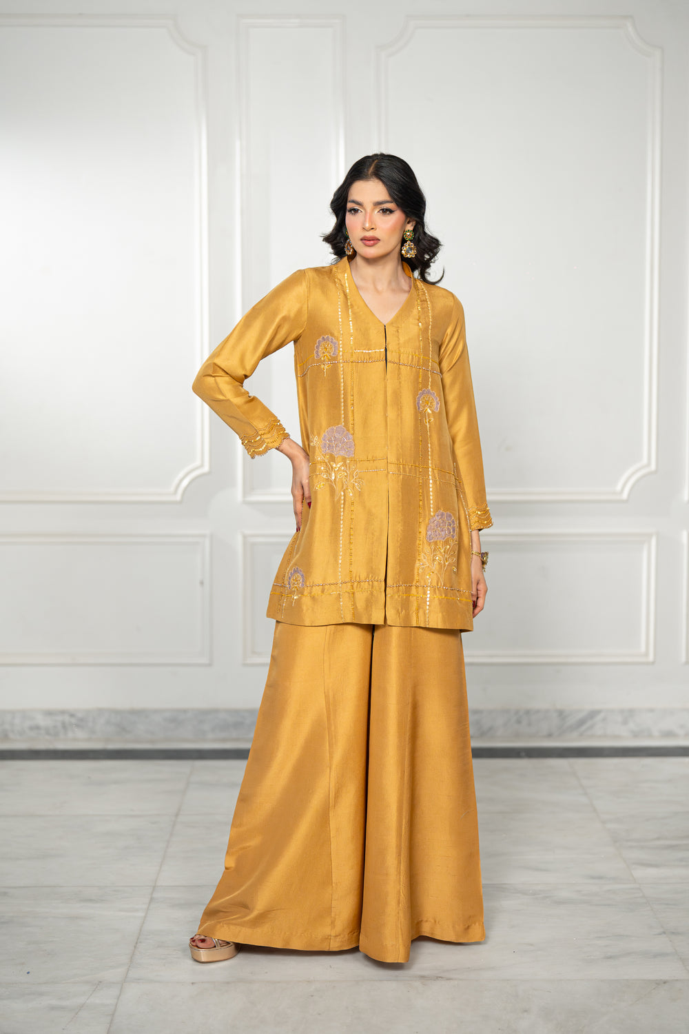Wahaj M Khan | Lra Eid Collection 26 | Mustard Lilac RS Lyra JS - by Libasekhas UK - Registered Vendor of : Wahaj M Khan - 100% Original Designer Dress