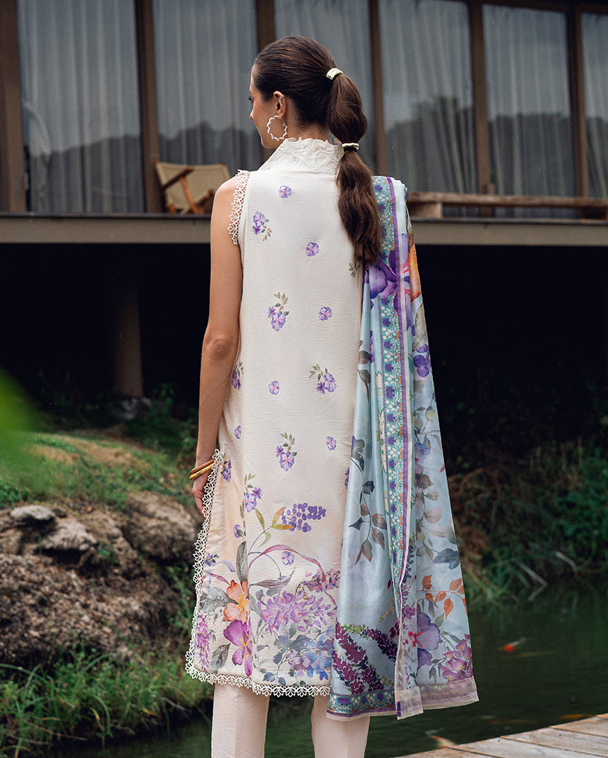 Roheenaz | Garden Veal Printed Lawn 25 | Bloom Glimmer - by - Libasekhas UK - Registered Vendor of : Roheenaz - 100% Original Designer Dresss