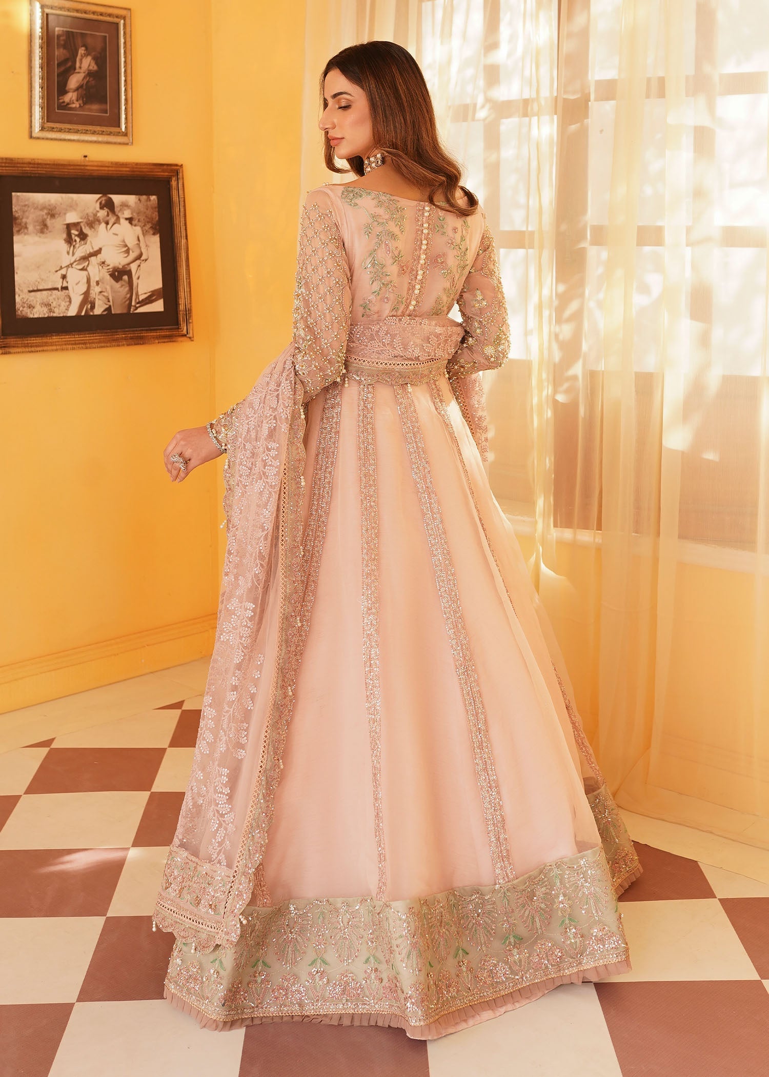 Mehak Yaqoob | Serene Vol 3 | Salmon Pink - by - Libasekhas UK - Registered Vendor of : Mehak Yaqoob - 100% Original Designer Dresss