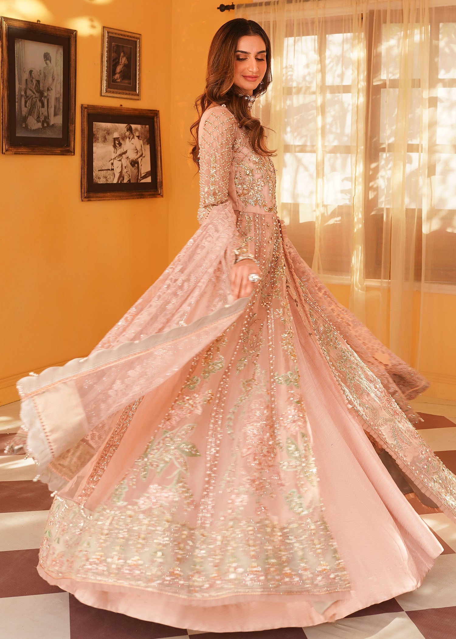Mehak Yaqoob | Serene Vol 3 | Salmon Pink - by - Libasekhas UK - Registered Vendor of : Mehak Yaqoob - 100% Original Designer Dresss