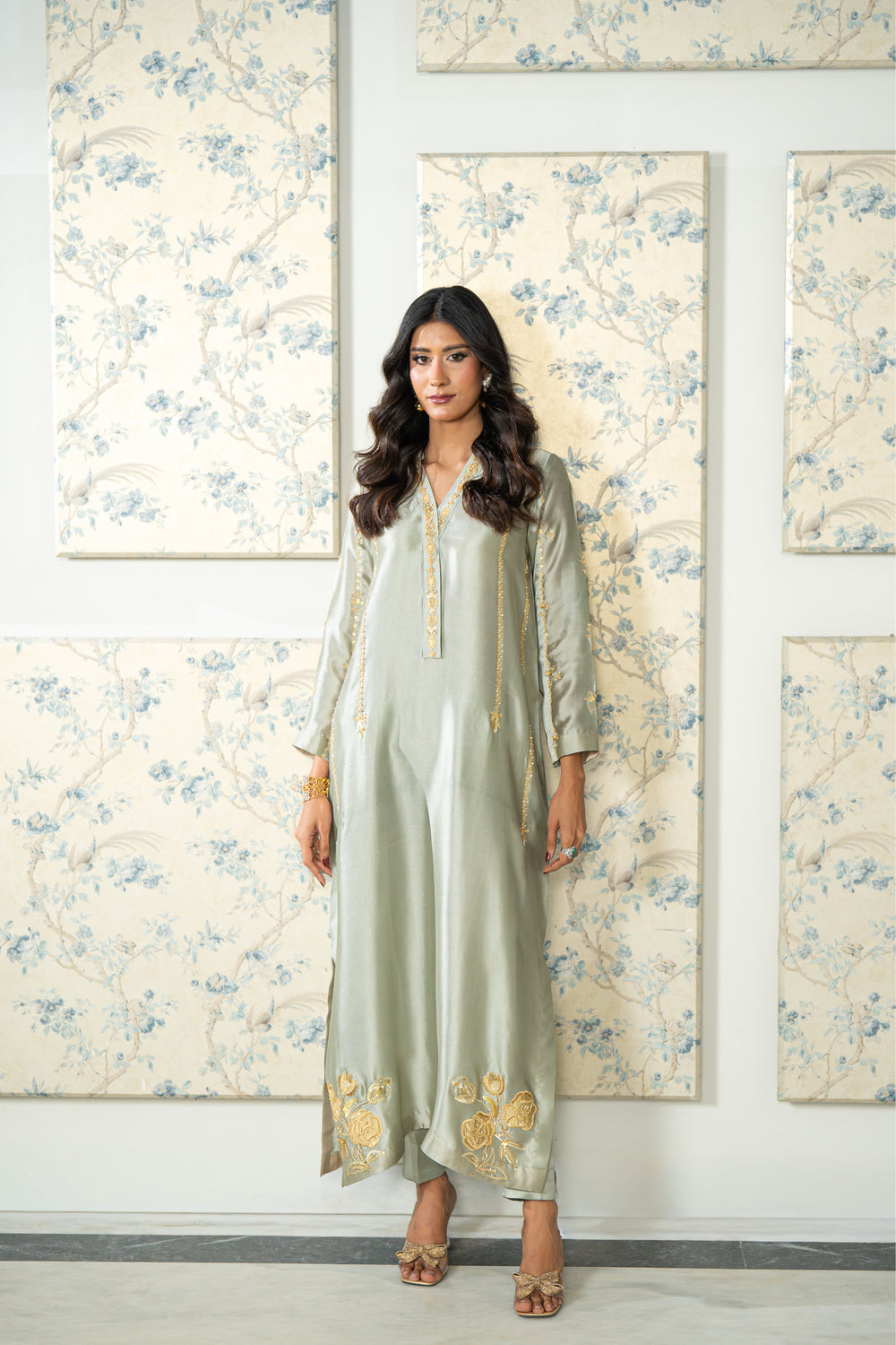 Wahaj M Khan | Lra Eid Collection 26 | Pista Green Lyra KS - by Libasekhas UK - Registered Vendor of : Wahaj M Khan - 100% Original Designer Dress