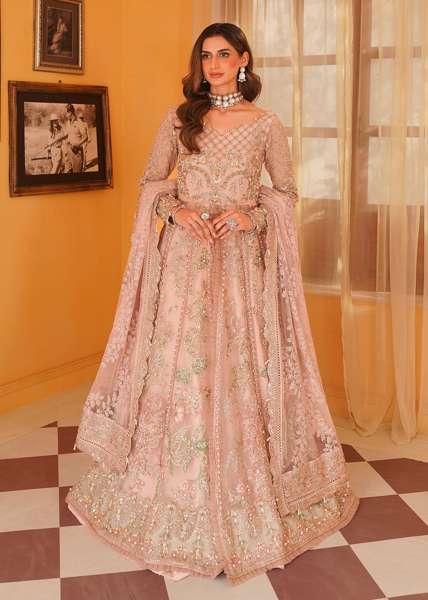 Mehak Yaqoob | Serene Vol 3 | Salmon Pink - by - Libasekhas UK - Registered Vendor of : Mehak Yaqoob - 100% Original Designer Dresss