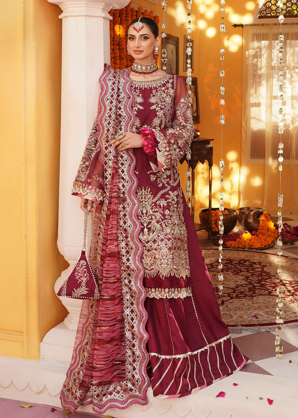 Mehak Yaqoob | Serene Vol 3 | Jazzberry - by - Libasekhas UK - Registered Vendor of : Mehak Yaqoob - 100% Original Designer Dresss