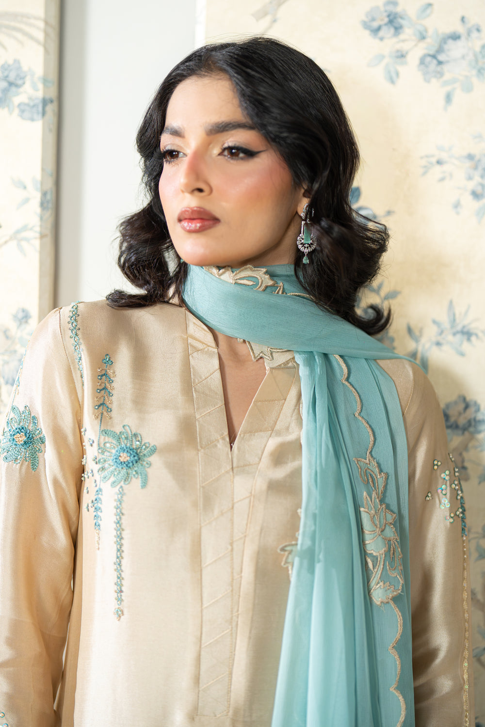 Wahaj M Khan | Lra Eid Collection 26 | Gold Ferozi Outfit - by Libasekhas UK - Registered Vendor of : Wahaj M Khan - 100% Original Designer Dress