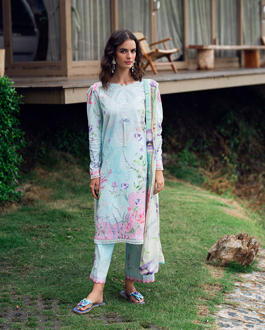 Roheenaz | Garden Veal Printed Lawn 25 | Twilight Fizz - by - Libasekhas UK - Registered Vendor of : Roheenaz - 100% Original Designer Dresss