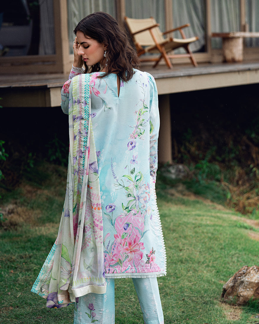 Roheenaz | Garden Veal Printed Lawn 25 | Twilight Fizz - by - Libasekhas UK - Registered Vendor of : Roheenaz - 100% Original Designer Dresss