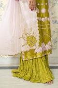 Wahaj M Khan | Lra Eid Collection 26 | Parrot Gharara Set - by Libasekhas UK - Registered Vendor of : Wahaj M Khan - 100% Original Designer Dress