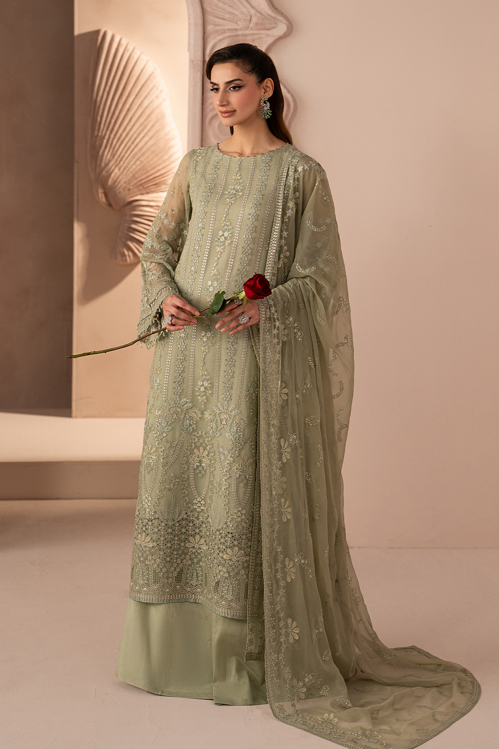 Lavish Premium | Izhare Muhabbat | Green Petal - by Libasekhas UK - Registered Vendor of : Lavish Premium - 100% Original Designer Dress