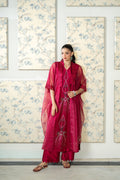 Wahaj M Khan | Lra Eid Collection 26 | Magenta Organza Cape Set - by Libasekhas UK - Registered Vendor of : Wahaj M Khan - 100% Original Designer Dress