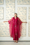 Wahaj M Khan | Lra Eid Collection 26 | Magenta Organza Cape Set - by Libasekhas UK - Registered Vendor of : Wahaj M Khan - 100% Original Designer Dress