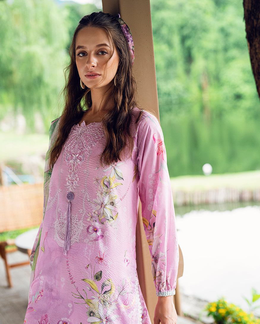 Roheenaz | Garden Veal Printed Lawn 25 | Rosey Daze - by - Libasekhas UK - Registered Vendor of : Roheenaz - 100% Original Designer Dresss