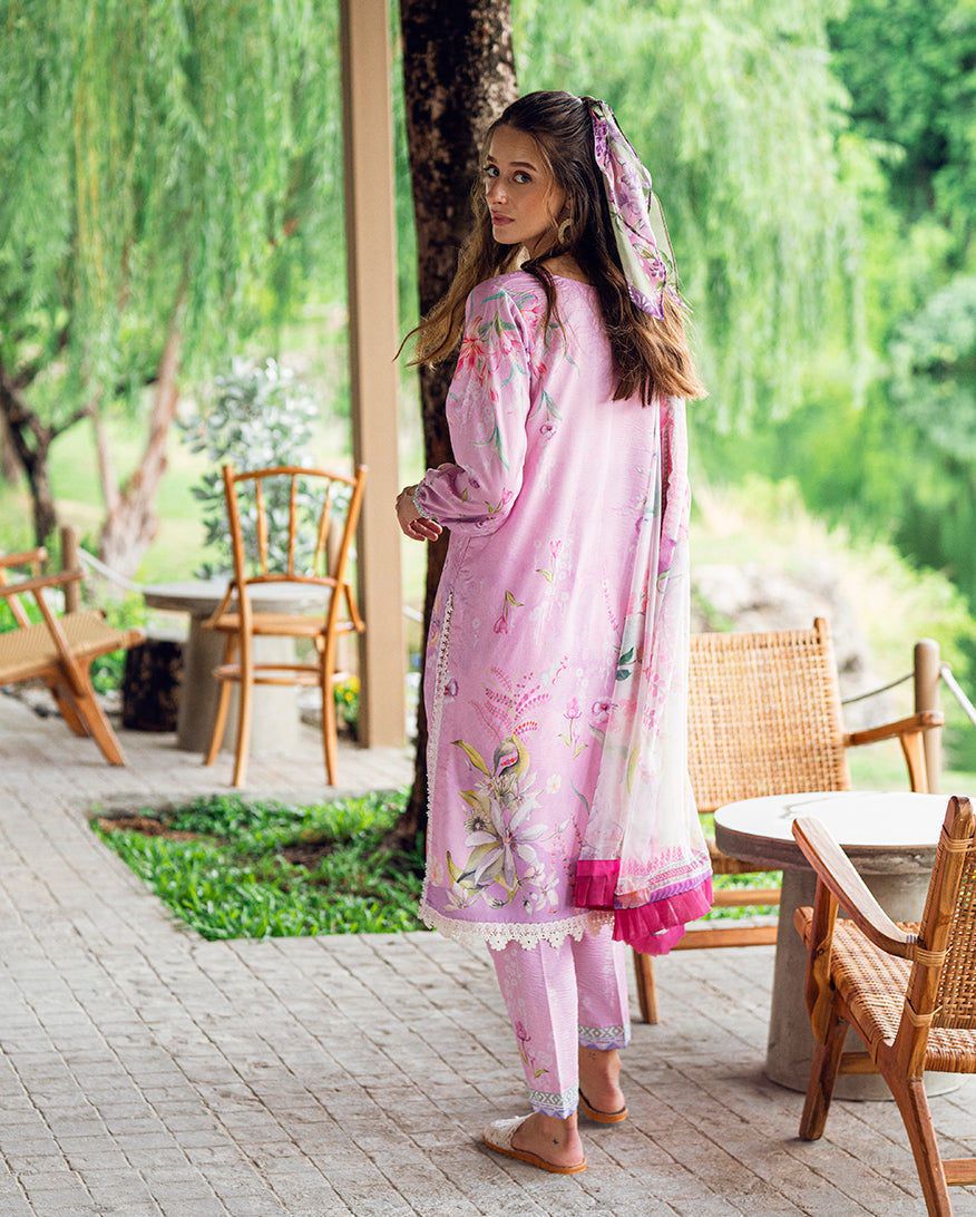 Roheenaz | Garden Veal Printed Lawn 25 | Rosey Daze - by - Libasekhas UK - Registered Vendor of : Roheenaz - 100% Original Designer Dresss