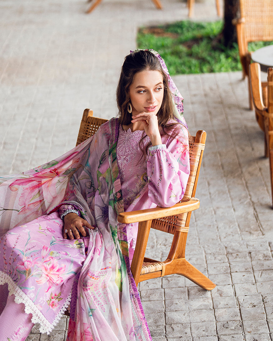 Roheenaz | Garden Veal Printed Lawn 25 | Rosey Daze - by - Libasekhas UK - Registered Vendor of : Roheenaz - 100% Original Designer Dresss