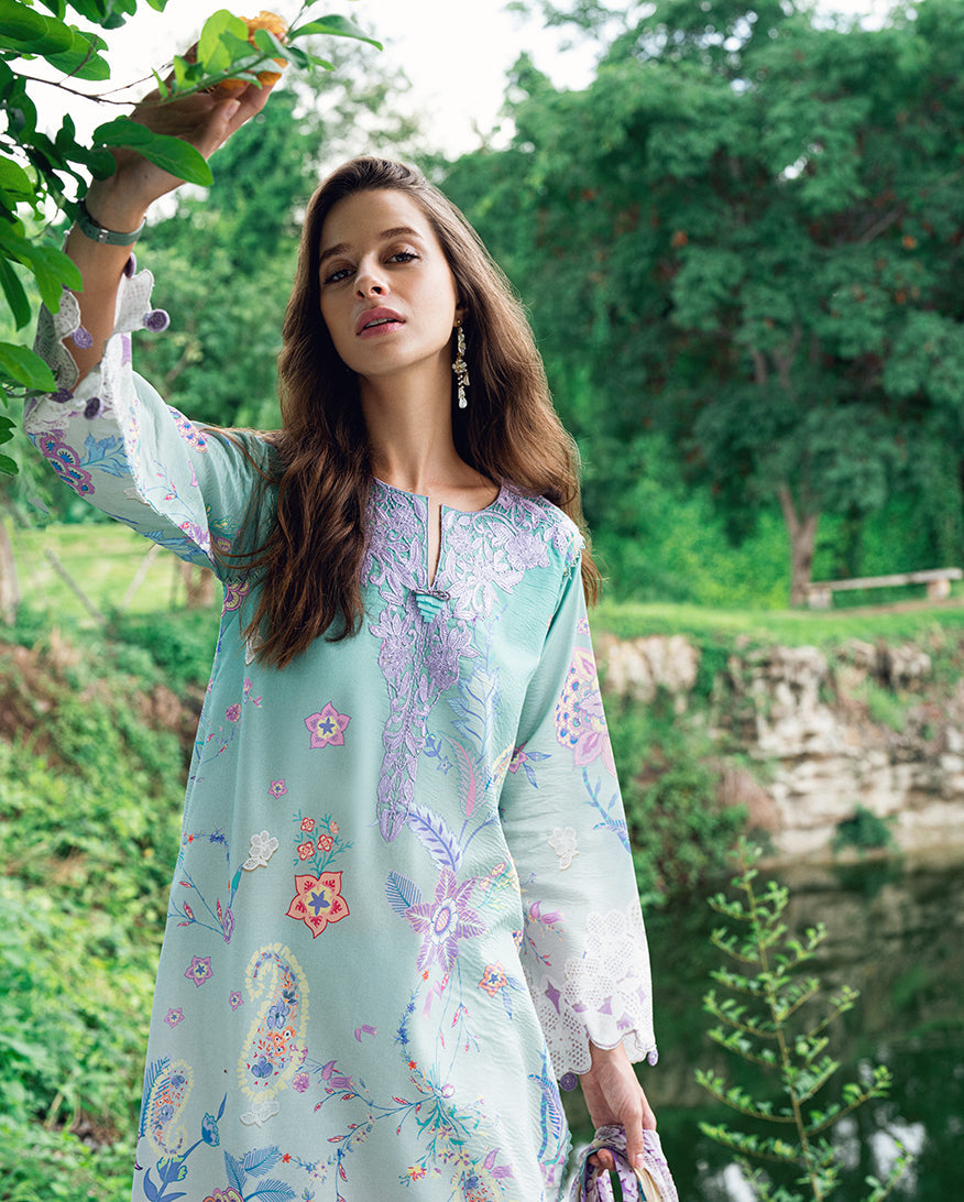 Roheenaz | Garden Veal Printed Lawn 25 | Jazmine Haze. - by - Libasekhas UK - Registered Vendor of : Roheenaz - 100% Original Designer Dresss