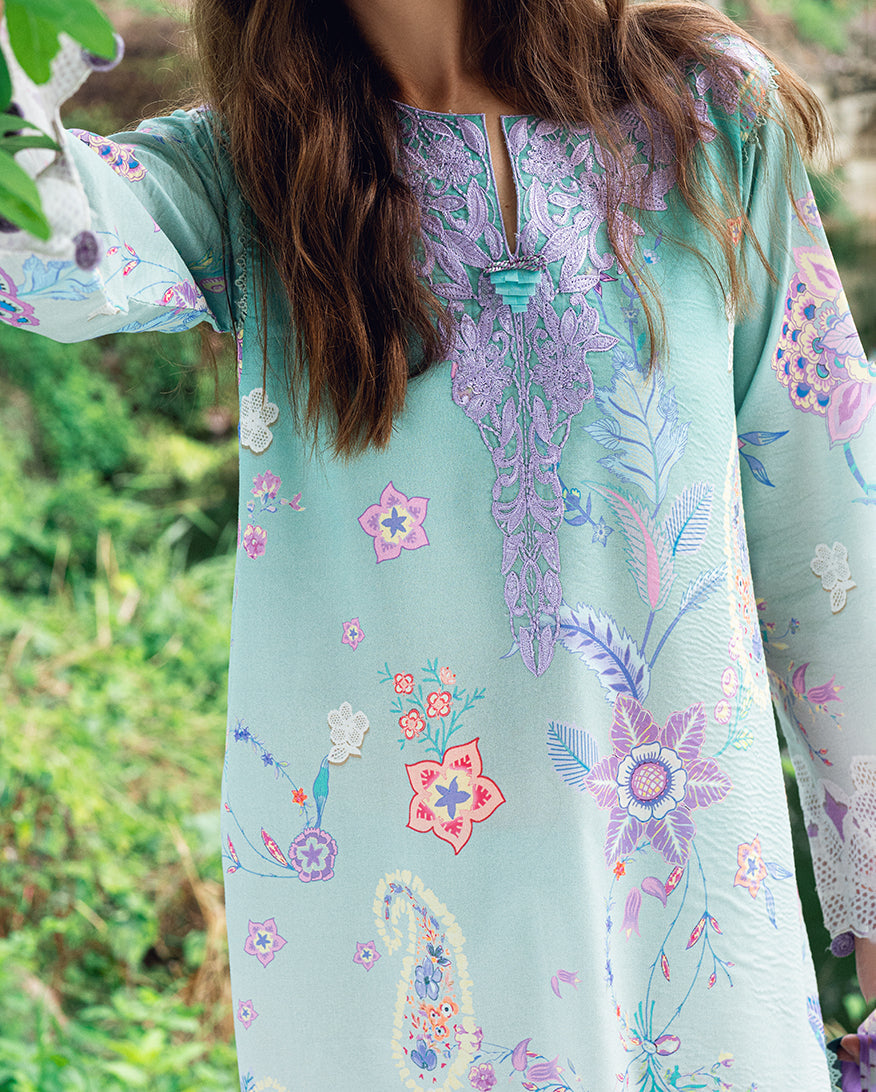 Roheenaz | Garden Veal Printed Lawn 25 | Jazmine Haze. - by - Libasekhas UK - Registered Vendor of : Roheenaz - 100% Original Designer Dresss