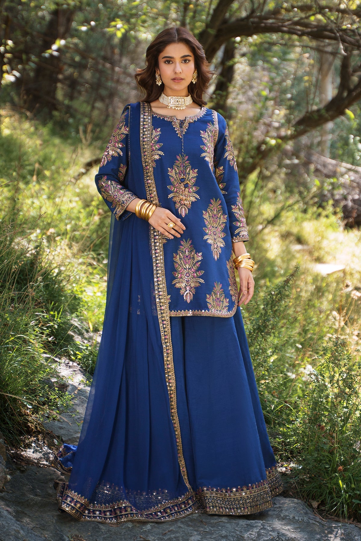 Charizma | Festive Pret | Embroidered Raw Silk CMA-6-440 - by Libasekhas UK - Registered Vendor of : Charizma - 100% Original Designer Dress