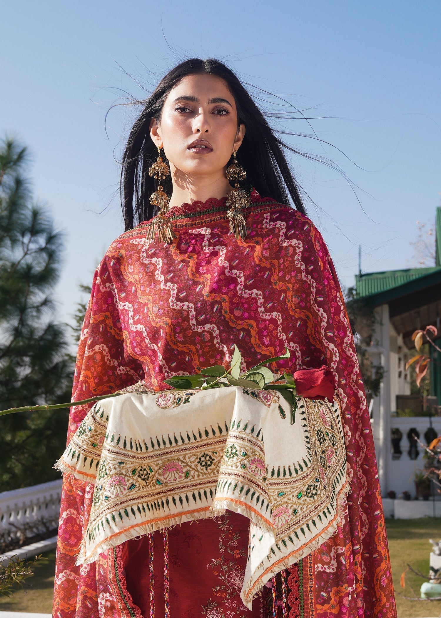 Hussain Rehar | Winter Shawl 24 | Mana - by - Libasekhas UK - Registered Vendor of : Hussain Rehar - 100% Original Designer Dresss