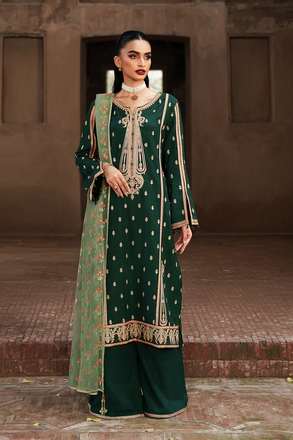 Saad Shaikh | Zaria Festive Pret 25 | EMERALD - by Libasekhas UK - Registered Vendor of : Saad Shaikh - 100% Original Designer Dress