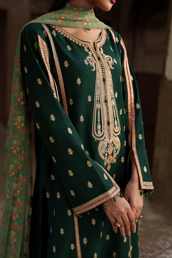 Saad Shaikh | Zaria Festive Pret 25 | EMERALD - by Libasekhas UK - Registered Vendor of : Saad Shaikh - 100% Original Designer Dress