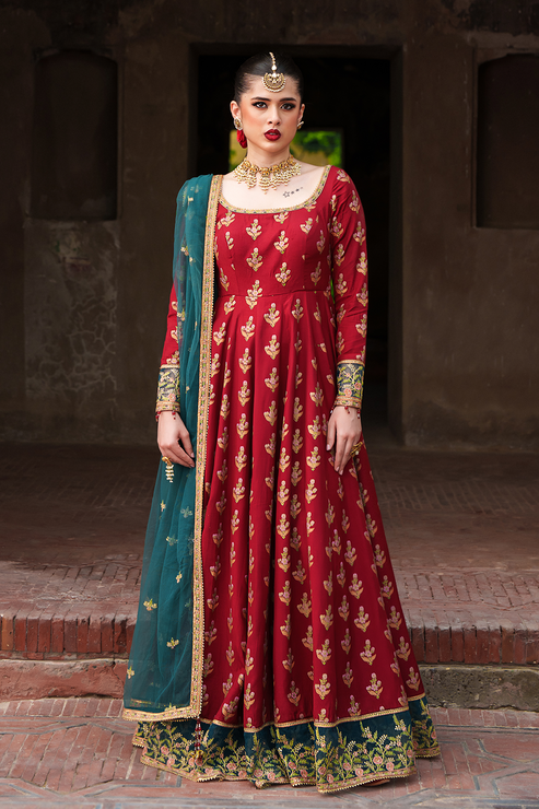 Saad Shaikh | Zaria Festive Pret 25 | SCARLET - by Libasekhas UK - Registered Vendor of : Saad Shaikh - 100% Original Designer Dress