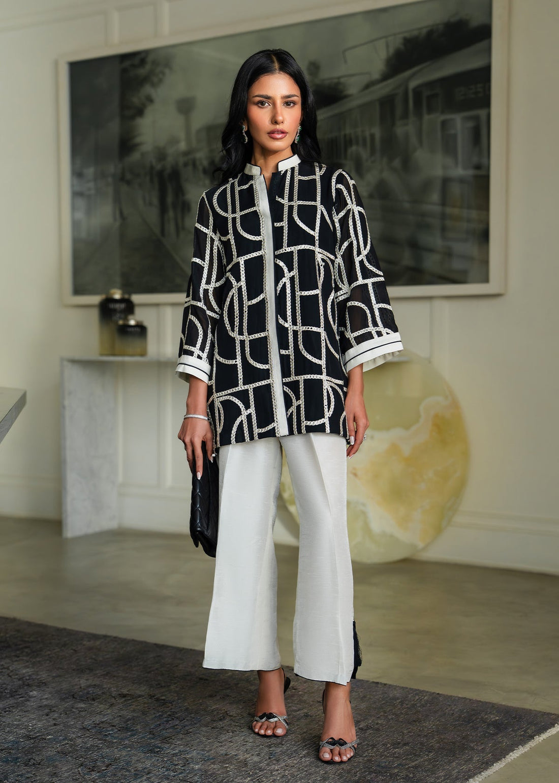 Mahgul | Mahsa Formals |Monochrome Muse - by Libasekhas UK - Registered Vendor of : Mahgul - 100% Original Designer Dress