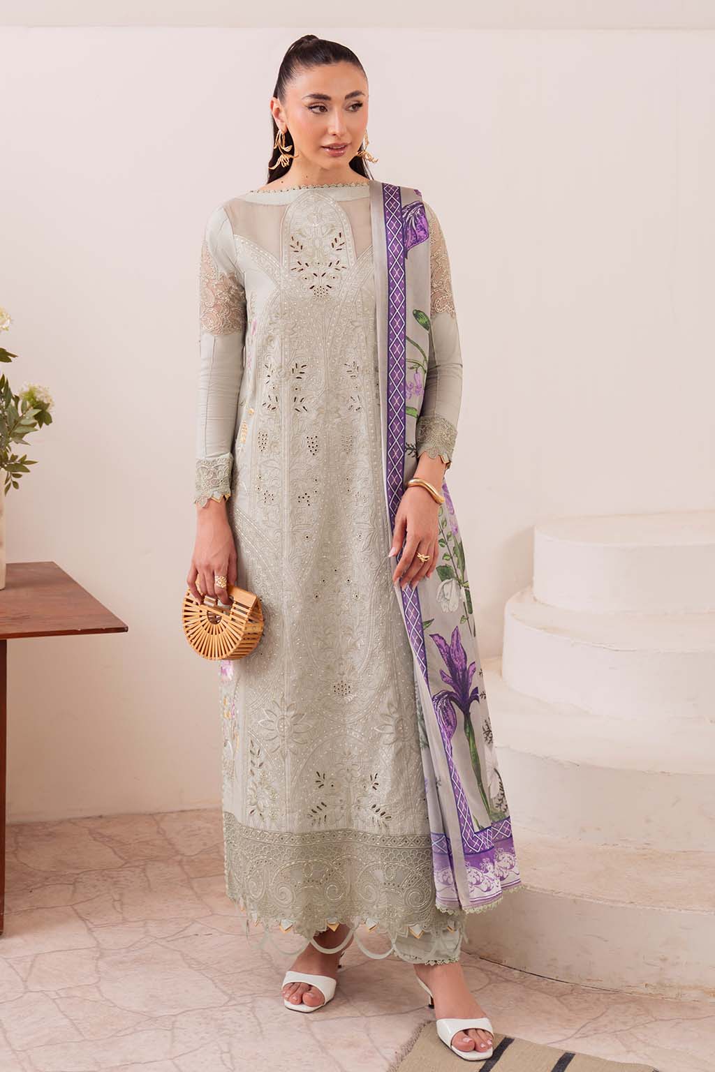 Neeshay | Symphony Luxury Lawn | OLIVE - by - Libasekhas UK - Registered Vendor of : Neeshay - 100% Original Designer Dresss