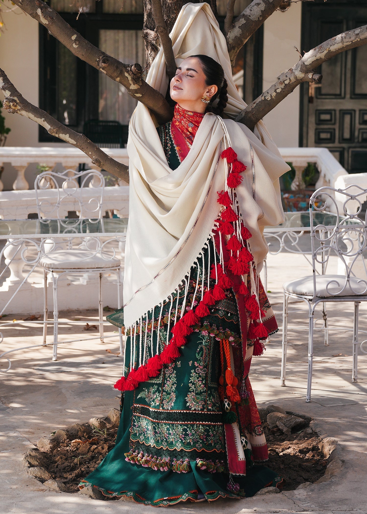 Hussain Rehar | Winter Shawl 24 | Masarrah - by - Libasekhas UK - Registered Vendor of : Hussain Rehar - 100% Original Designer Dresss