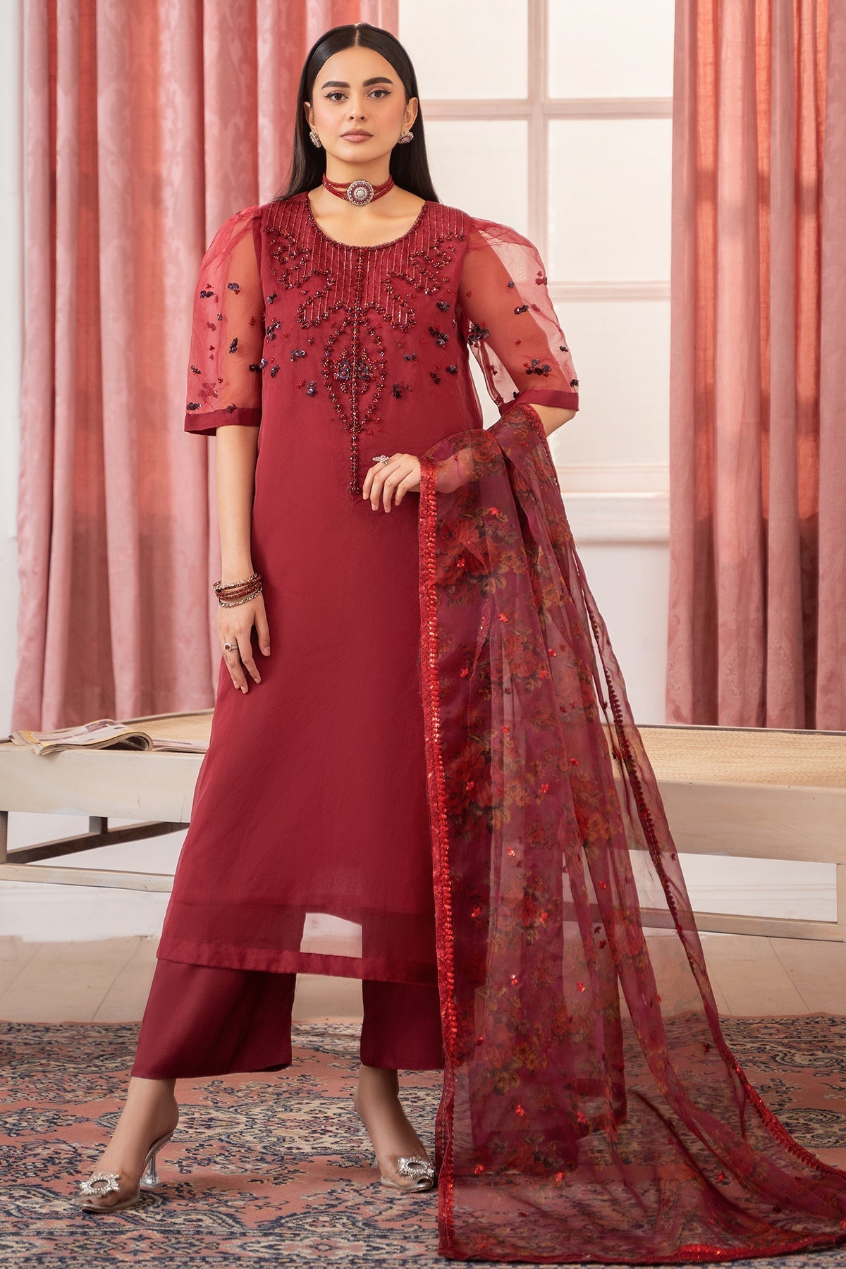 Charizma | Festive Pret | CMA-5-119 R - by Libasekhas UK - Registered Vendor of : Charizma - 100% Original Designer Dress