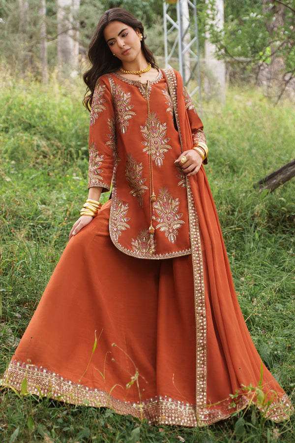 Charizma | Festive Pret | 3-PC Embroidered Raw Silk CMA-6-441 - by Libasekhas UK - Registered Vendor of : Charizma - 100% Original Designer Dress