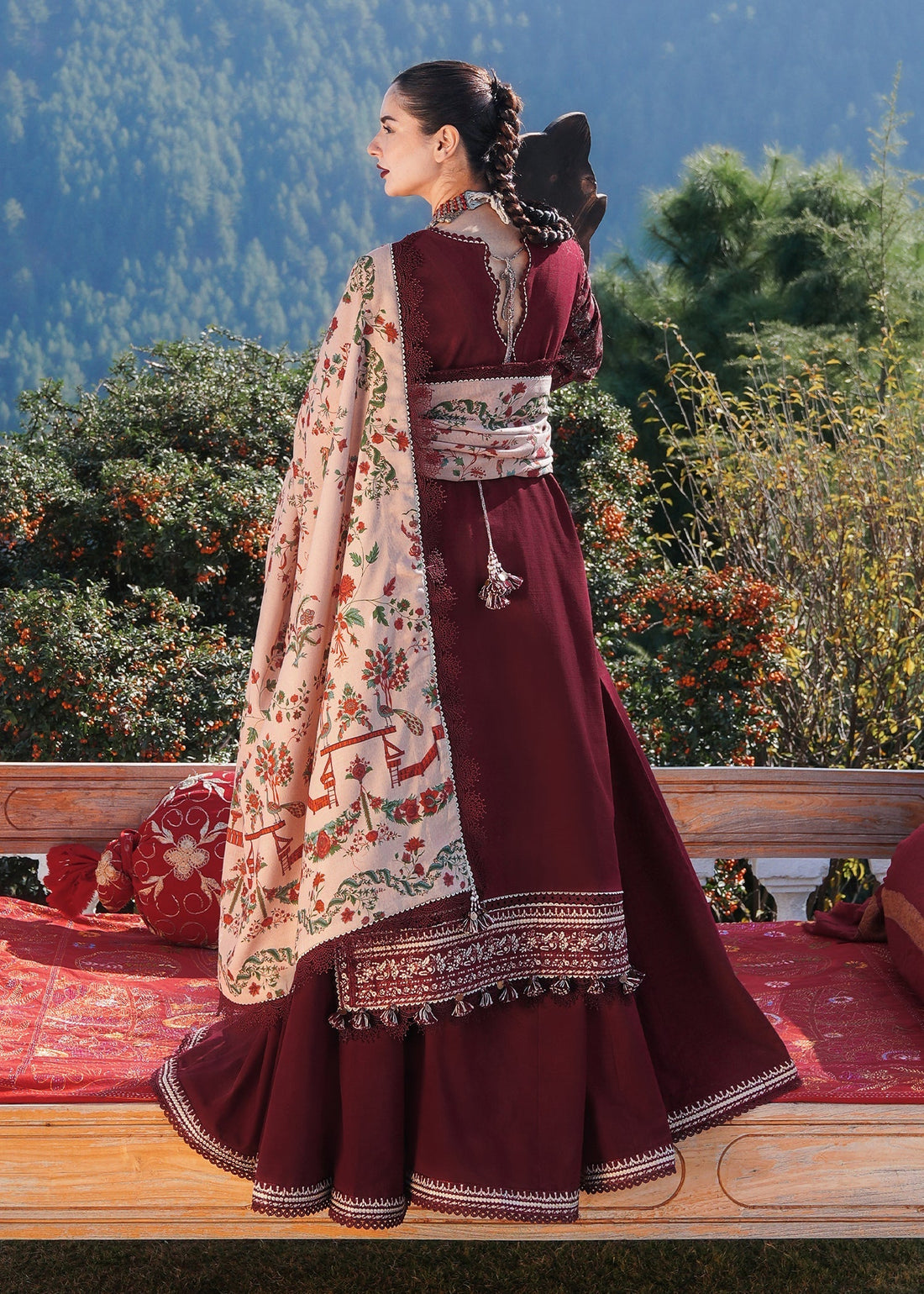 Hussain Rehar | Winter Shawl 24 | Zaran - by - Libasekhas UK - Registered Vendor of : Hussain Rehar - 100% Original Designer Dresss