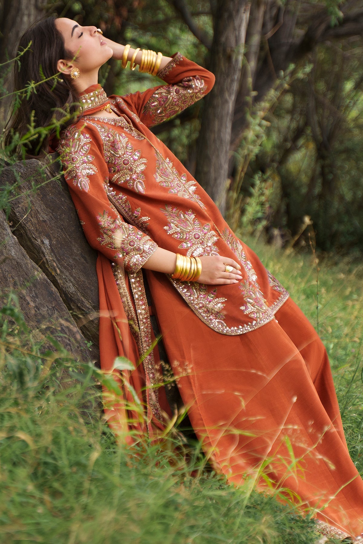 Charizma | Festive Pret | 3-PC Embroidered Raw Silk CMA-6-441 - by Libasekhas UK - Registered Vendor of : Charizma - 100% Original Designer Dress