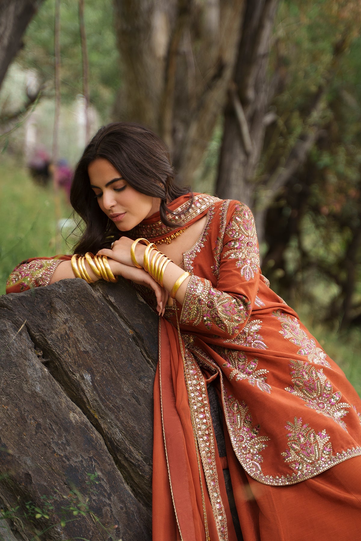 Charizma | Festive Pret | 3-PC Embroidered Raw Silk CMA-6-441 - by Libasekhas UK - Registered Vendor of : Charizma - 100% Original Designer Dress