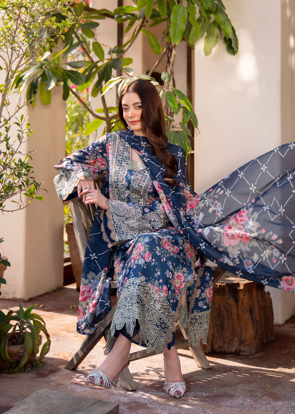 Myeesha | Lamhay Luxury Lawn 25 | Zohra - by - Libasekhas UK - Registered Vendor of : Myeesha - 100% Original Designer Dresss