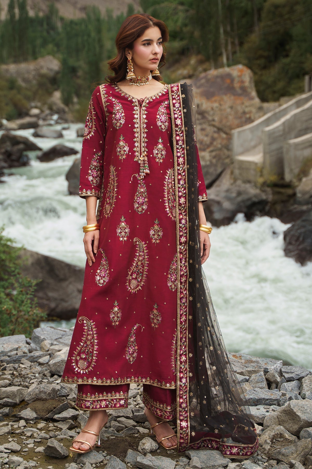 Charizma | Festive Pret | Embroidered Raw Silk CMA-6-448 - by Libasekhas UK - Registered Vendor of : Charizma - 100% Original Designer Dress